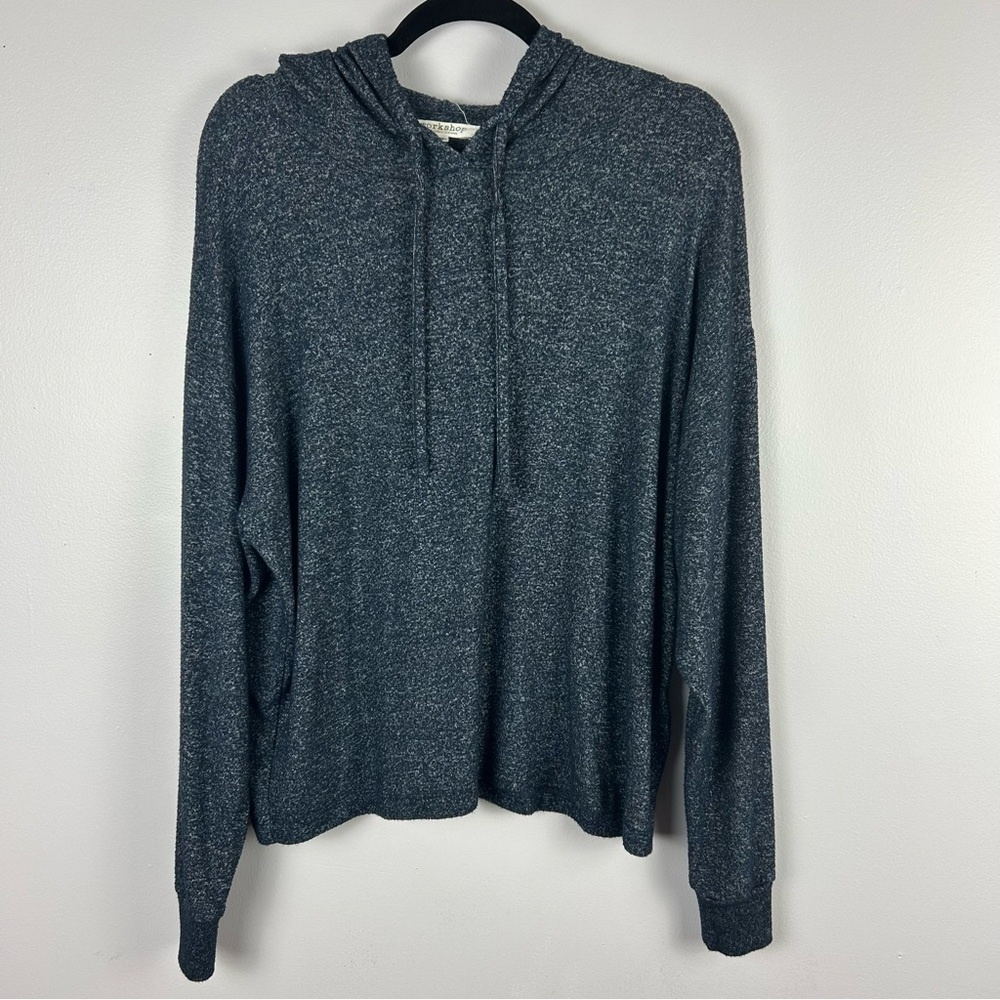 Workshop Republic Clothing Long Sleeves Blue Hoodie Size Medium - Picture 2 of 9